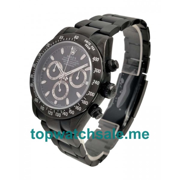 40MM Swiss Men Rolex Daytona 116520 Black Dials Replica Watches UK