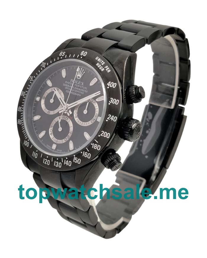 40MM Swiss Men Rolex Daytona 116520 Black Dials Replica Watches UK