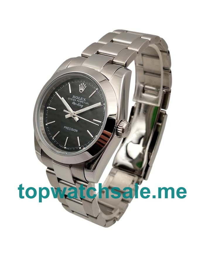 36MM Men And Women Rolex Air-King 14000 Black Dials Replica Watches UK