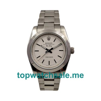 36MM Men And Women Rolex Air-King 14000 White Dials Replica Watches UK