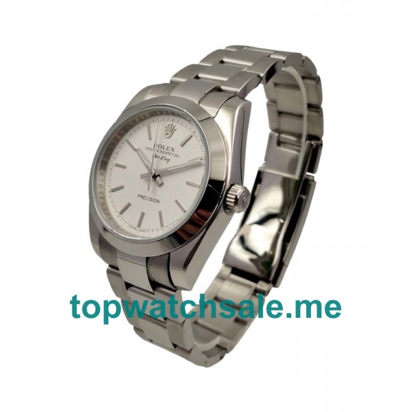 36MM Men And Women Rolex Air-King 14000 White Dials Replica Watches UK