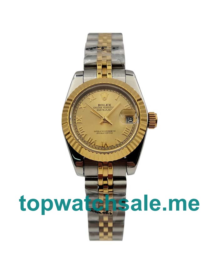 26MM Women Rolex Lady-Datejust 69173 Champagne Dials Replica Watches UK