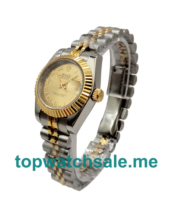 26MM Women Rolex Lady-Datejust 69173 Champagne Dials Replica Watches UK