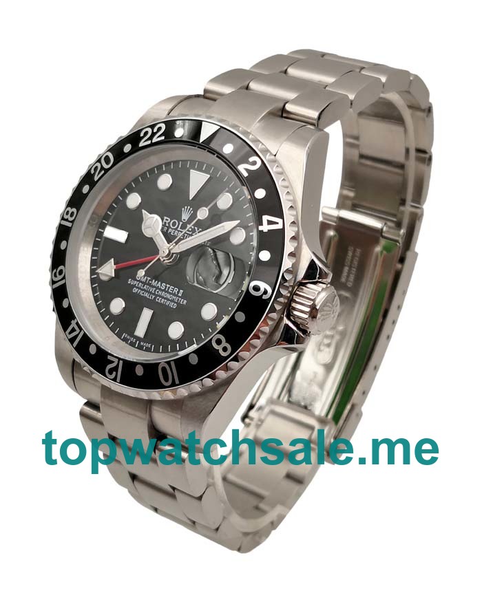 40MM Men Rolex GMT-Master II 16710 LN Black Dials Replica Watches UK