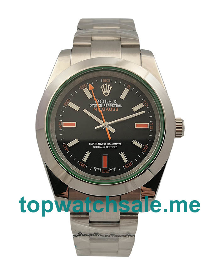 41MM Men Rolex Milgauss 116400GV Black Dials Replica Watches UK