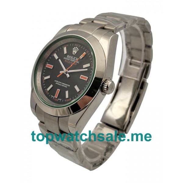 41MM Men Rolex Milgauss 116400GV Black Dials Replica Watches UK