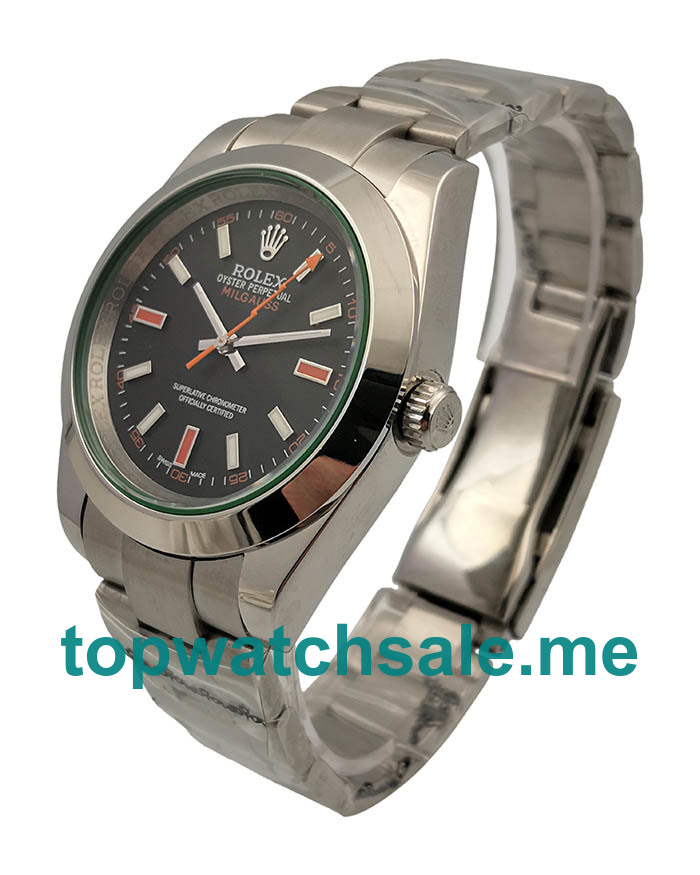41MM Men Rolex Milgauss 116400GV Black Dials Replica Watches UK