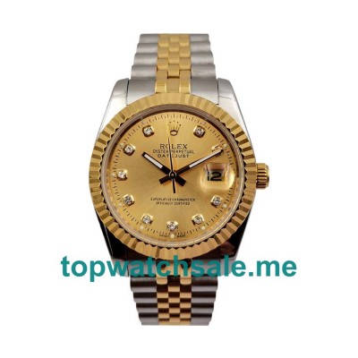 36MM Men Rolex Datejust 16233 Champagne Dials Replica Watches UK