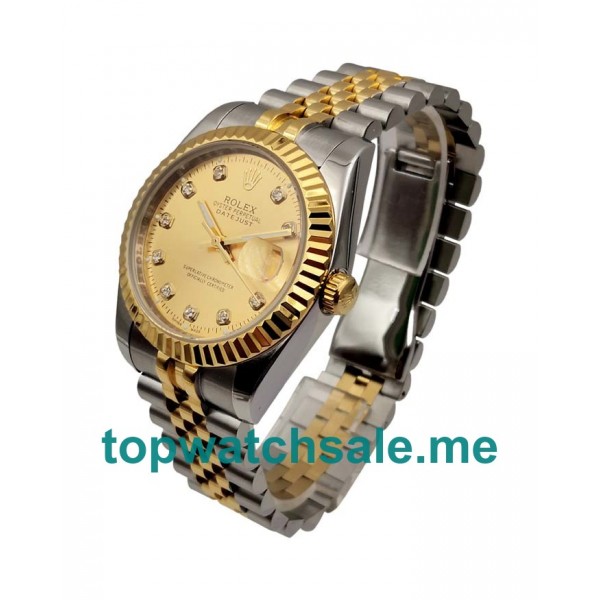 36MM Men Rolex Datejust 16233 Champagne Dials Replica Watches UK