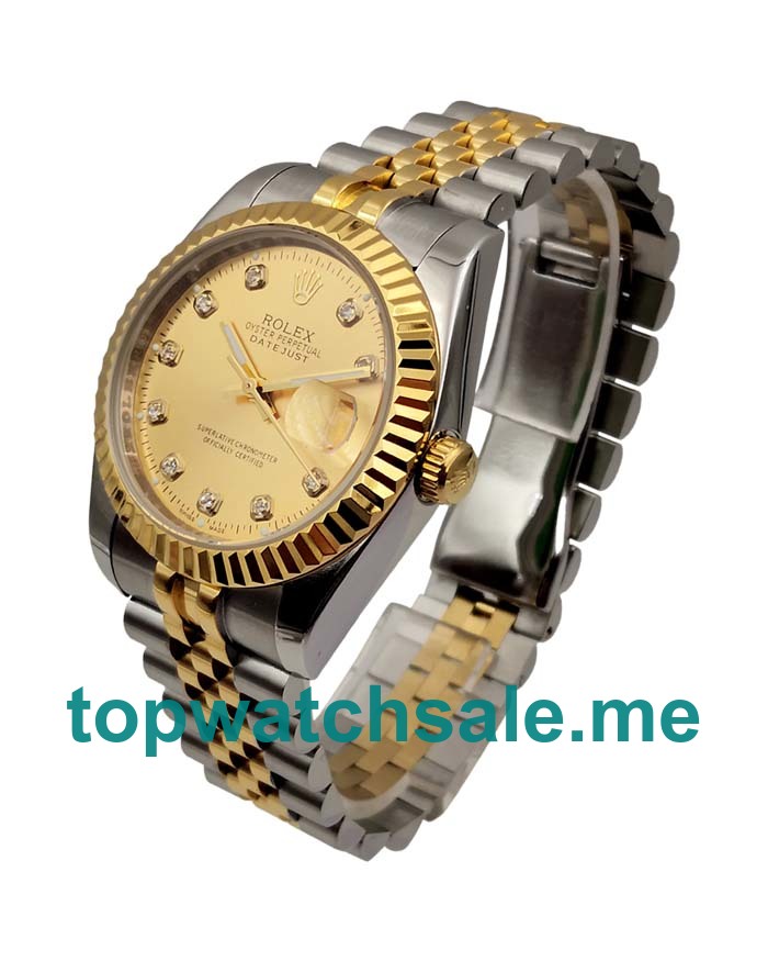 36MM Men Rolex Datejust 16233 Champagne Dials Replica Watches UK