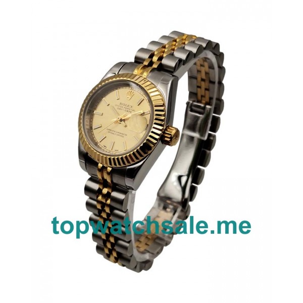 26MM Women Rolex Lady-Datejust 179173 Champagne Dials Replica Watches UK