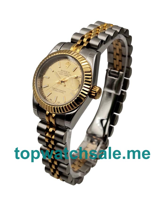 26MM Women Rolex Lady-Datejust 179173 Champagne Dials Replica Watches UK