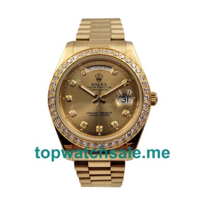 41MM Men Rolex Day-Date 218348 Champagne Dials Replica Watches UK