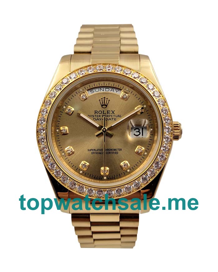 41MM Men Rolex Day-Date 218348 Champagne Dials Replica Watches UK