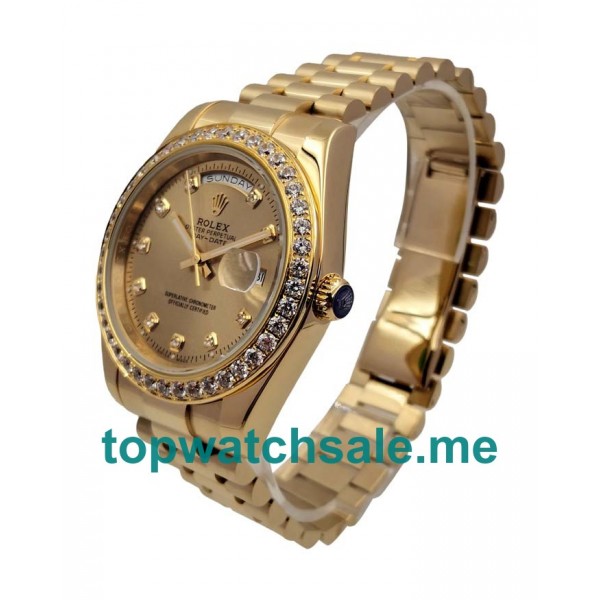 41MM Men Rolex Day-Date 218348 Champagne Dials Replica Watches UK