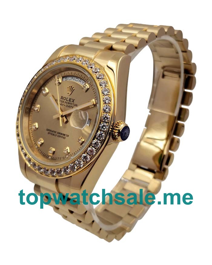 41MM Men Rolex Day-Date 218348 Champagne Dials Replica Watches UK