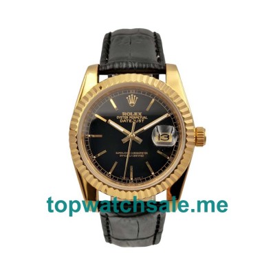 36MM Men And Women Rolex Datejust 116138 Black Dials Replica Watches UK