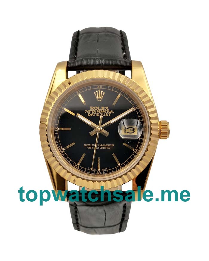 36MM Men And Women Rolex Datejust 116138 Black Dials Replica Watches UK