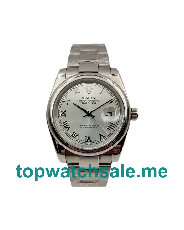 36MM Men Rolex Datejust 116200 Silver Dials Replica Watches UK