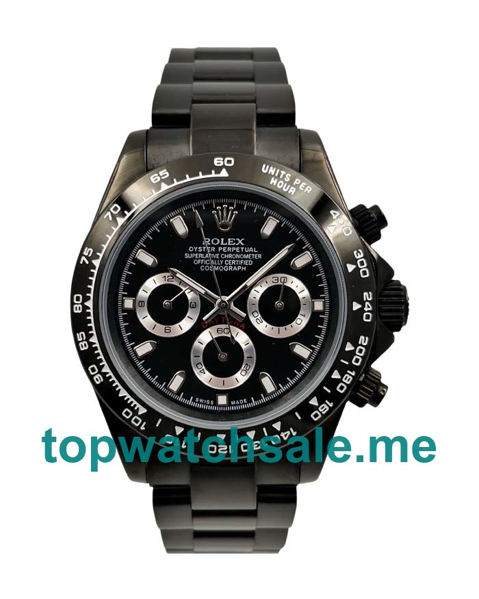 40MM Men Rolex Daytona 116500 Black Dials Replica Watches UK