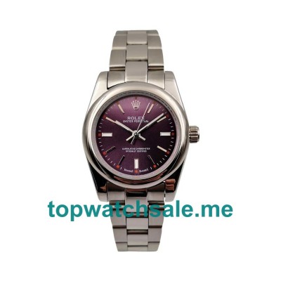 31MM Women Rolex Oyster Perpetual 177200 Purple Dials Replica Watches UK