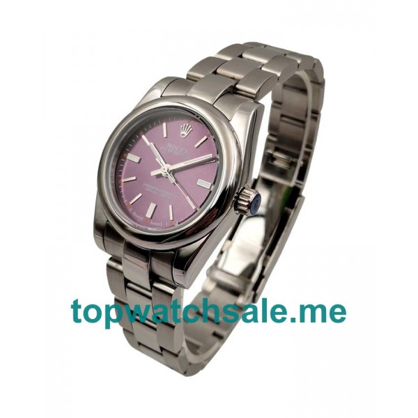 31MM Women Rolex Oyster Perpetual 177200 Purple Dials Replica Watches UK