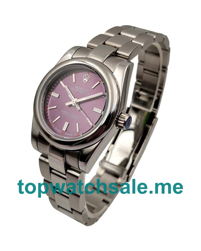 31MM Women Rolex Oyster Perpetual 177200 Purple Dials Replica Watches UK