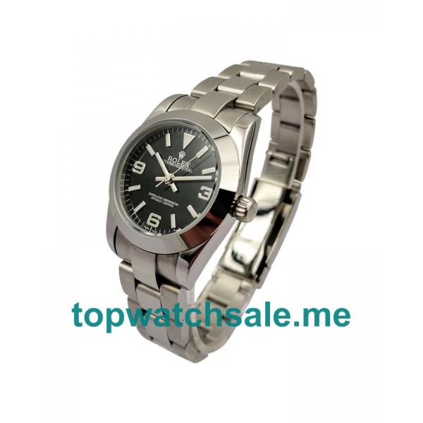 31MM Women Rolex Oyster Perpetual 177200 Black Dials Replica Watches UK