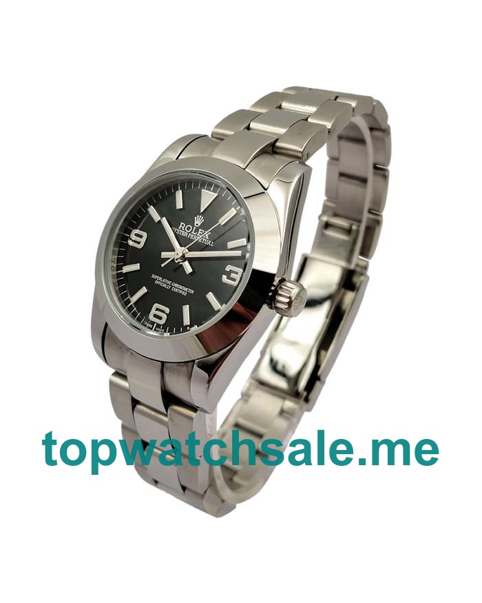 31MM Women Rolex Oyster Perpetual 177200 Black Dials Replica Watches UK