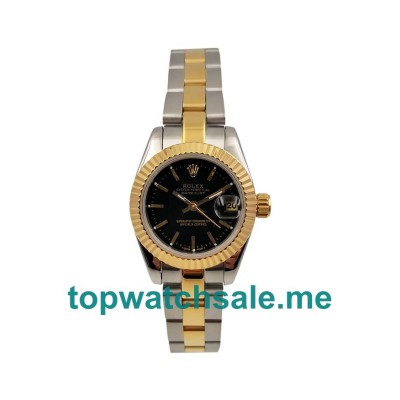 26MM Women Rolex Lady-Datejust 69173 Black Dials Replica Watches UK