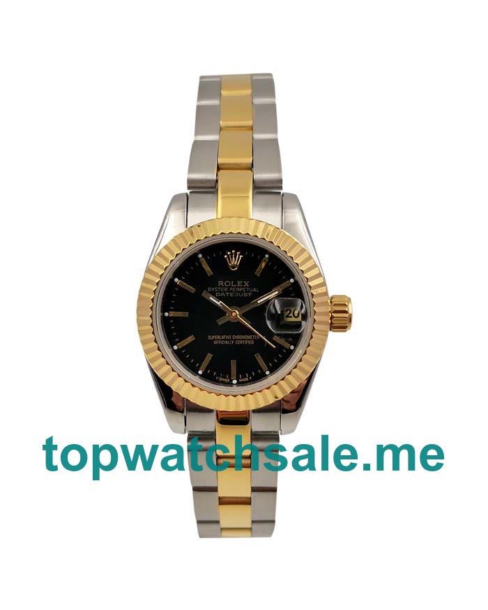 26MM Women Rolex Lady-Datejust 69173 Black Dials Replica Watches UK