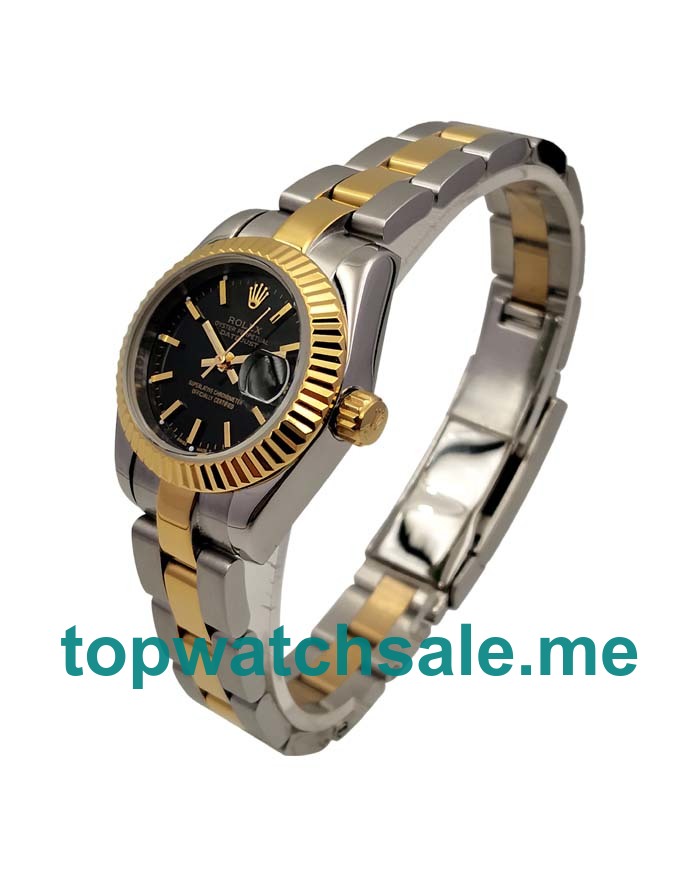 26MM Women Rolex Lady-Datejust 69173 Black Dials Replica Watches UK