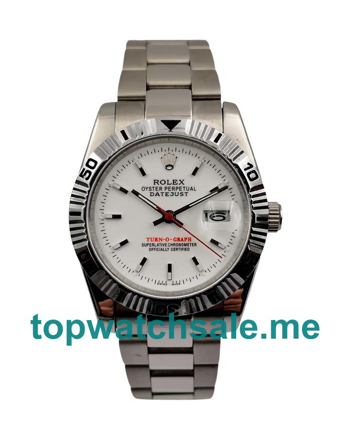 36MM Men Rolex Datejust Turn-O-Graph 116264 White Dials Replica Watches UK