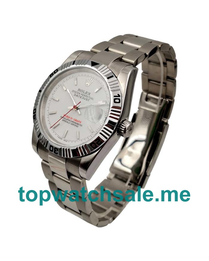 36MM Men Rolex Datejust Turn-O-Graph 116264 White Dials Replica Watches UK