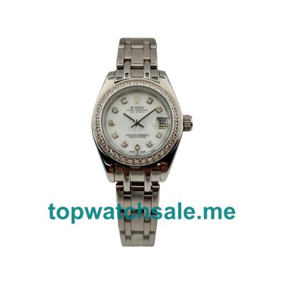 26MM Women Rolex Pearlmaster 80299 White Dials Replica Watches UK