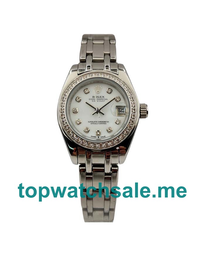 26MM Women Rolex Pearlmaster 80299 White Dials Replica Watches UK