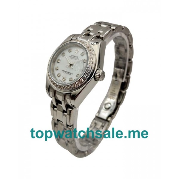 26MM Women Rolex Pearlmaster 80299 White Dials Replica Watches UK