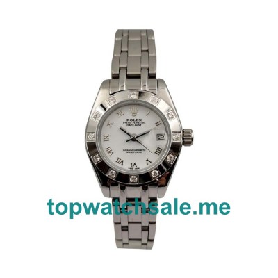 27MM Women Rolex Pearlmaster 80319 White Dials Replica Watches UK
