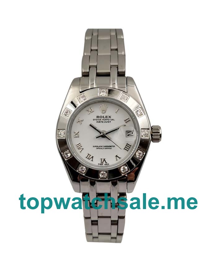 27MM Women Rolex Pearlmaster 80319 White Dials Replica Watches UK