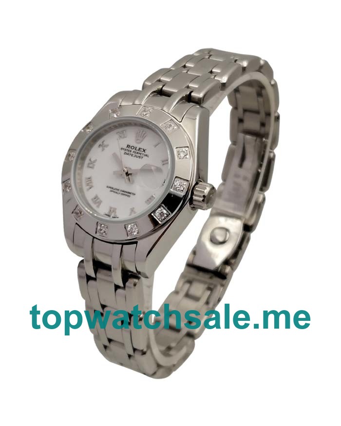 27MM Women Rolex Pearlmaster 80319 White Dials Replica Watches UK