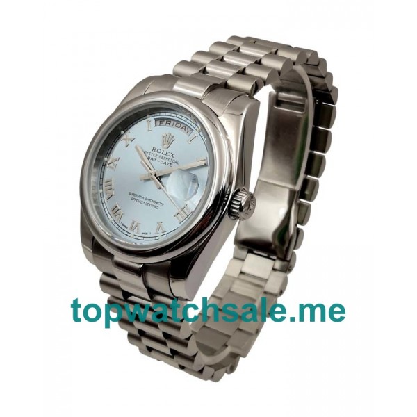36MM Men Rolex Day-Date 118206 Blue Dials Replica Watches UK