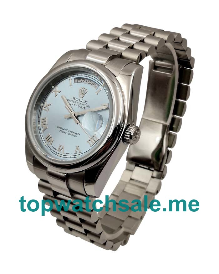 36MM Men Rolex Day-Date 118206 Blue Dials Replica Watches UK