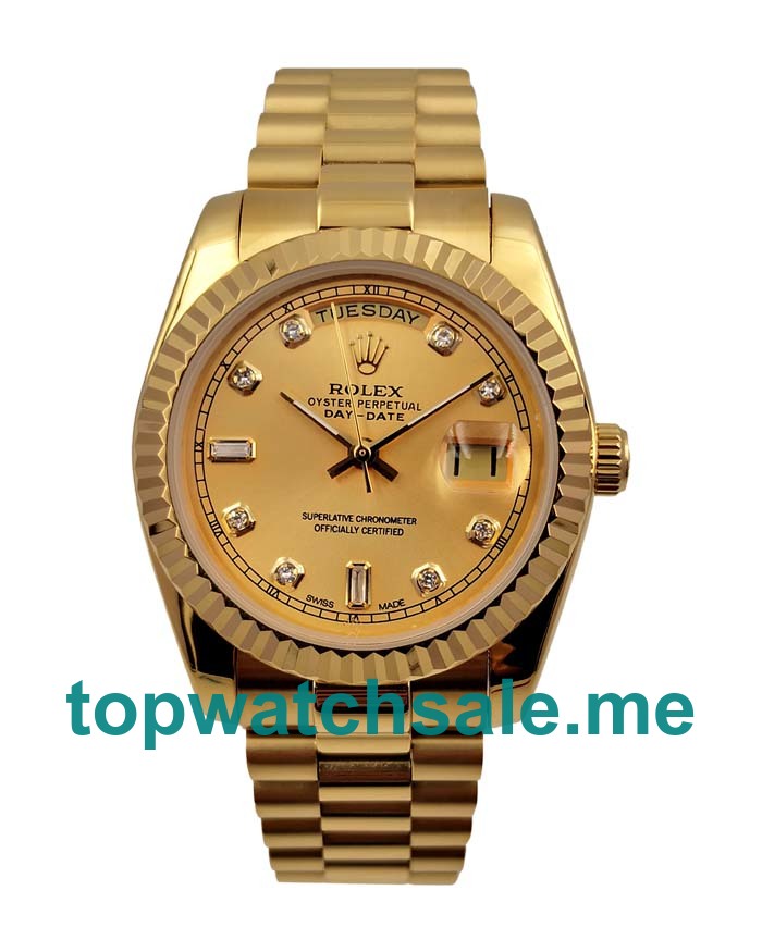 36MM Men Rolex Day-Date 118238 Champagne Dials Replica Watches UK