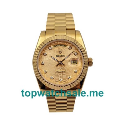 36MM Men Rolex Day-Date 118238 Champagne Dials Replica Watches UK