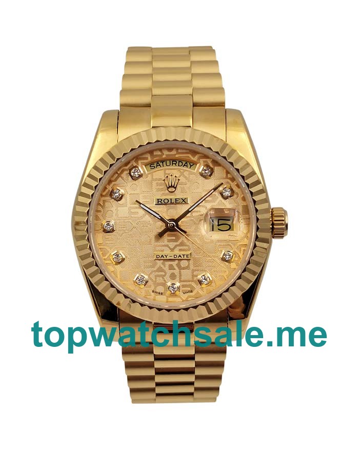 36MM Men Rolex Day-Date 118238 Champagne Dials Replica Watches UK