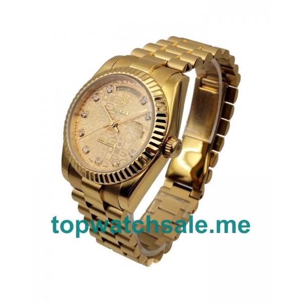 36MM Men Rolex Day-Date 118238 Champagne Dials Replica Watches UK