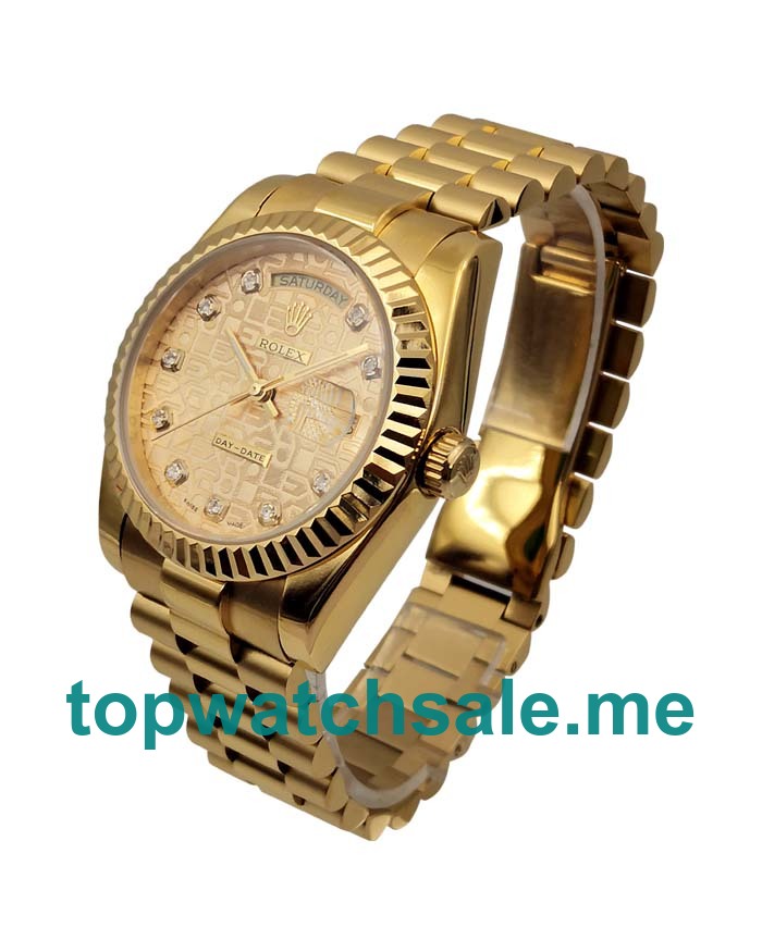 36MM Men Rolex Day-Date 118238 Champagne Dials Replica Watches UK