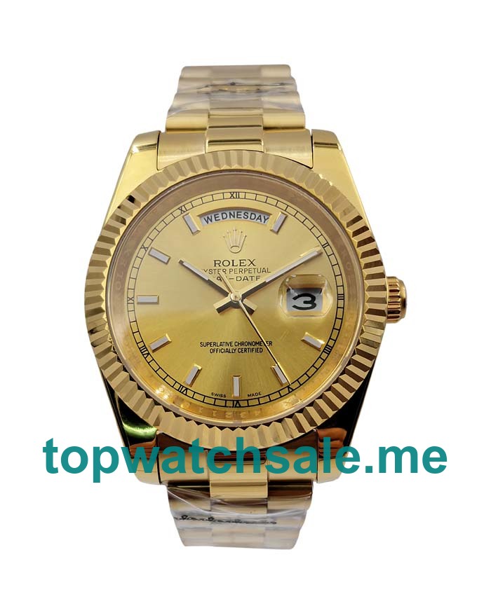 41MM Men Rolex Day-Date 218238 Champagne Dials Replica Watches UK