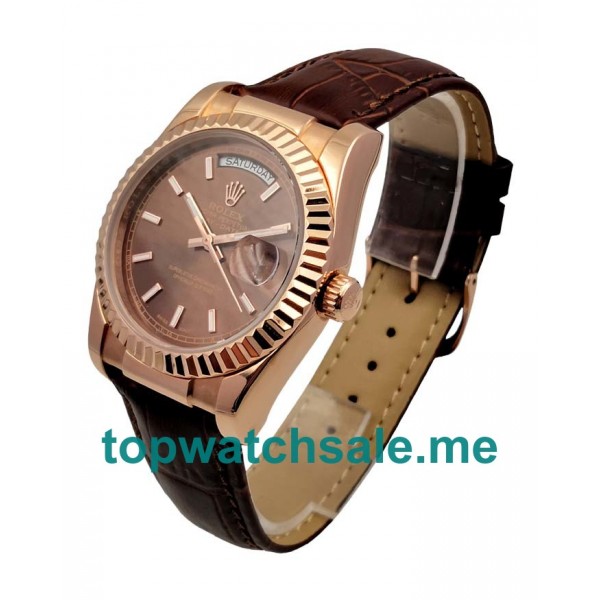 36MM Men Rolex Day-Date 118135 Chocolate Dials Replica Watches UK