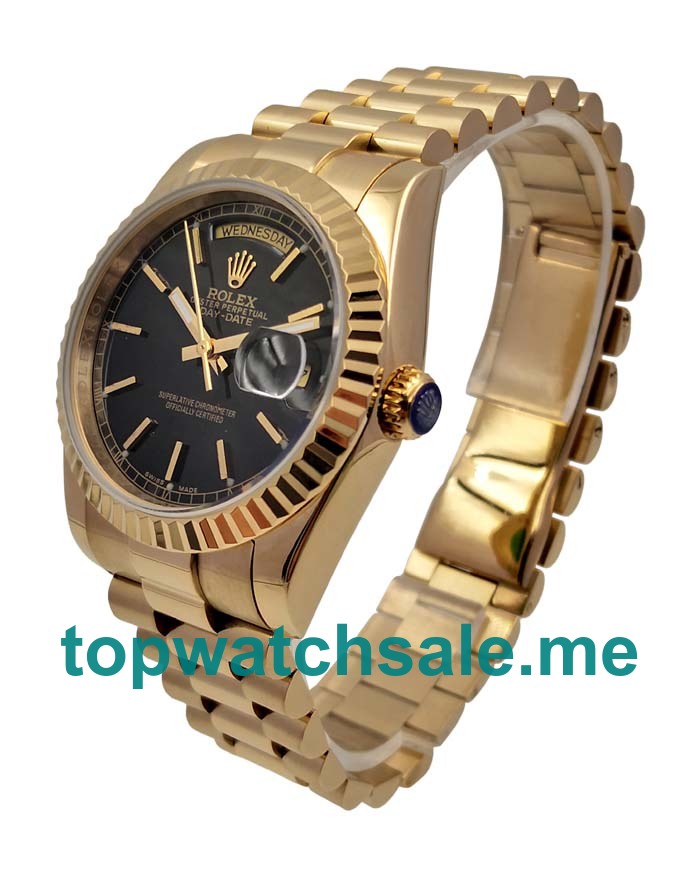 36MM Men Rolex Day-Date 118238 Black Dials Replica Watches UK